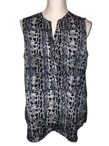 Katherine Barclay Montreal Blouse Womens L Used Blue Print