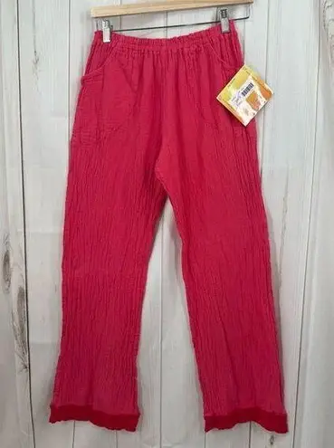 Cottonways Women’s 1 Eddie Guava Gauze Pants LagenLook Minimalist New Pink Size M