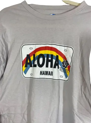 Aloha Hawaii License Plate Grey Short Sleeve T