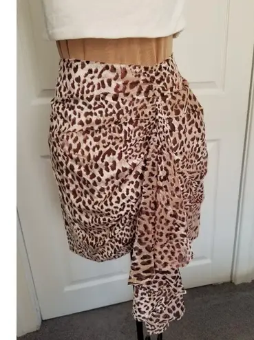 Naked Wardrobe The Statement Leopard Print Mini Skirt Size S Brown