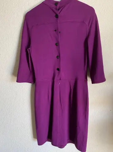 Zac Posen  Z Spoke Plum Mock Neck Jersey Knit Dress Size S