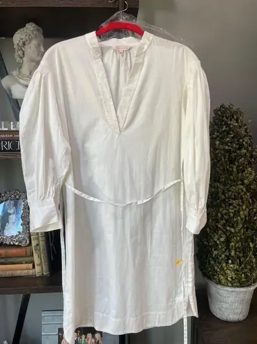 Rebecca Taylor 3/4 Sleeve Twill Belted Dress Milk Womens Size Small