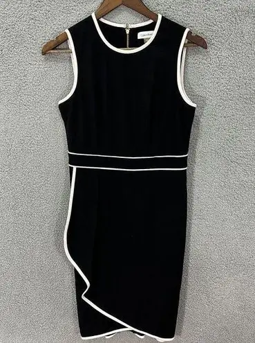 Calvin Klein  sleeveless pencil dress womens 4 black corpcore classic retro glam