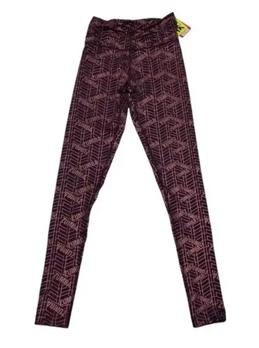 Zumba NWT Plum Purple Glitter Ruched Leggings New