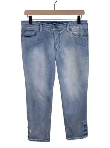 Bandolino Selene Skinny Capri Jeans Women's Size 10 Button Cuff Ankle Light Wash