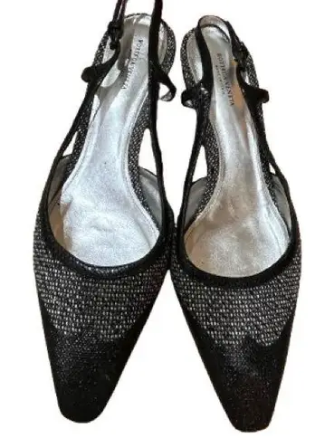 Bottega Veneta Slingback Woven Heels Sz Eur 40 US 9-9.5 Kitten Heel Designer