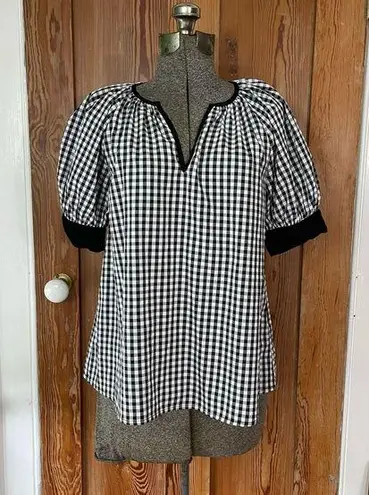 Tuckernuck Pomander Place Black & White Gingham Short Sleeve Top