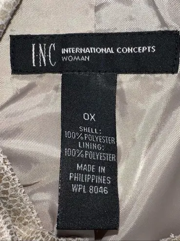 INC International Concepts Woman Faux Animal Textured Jacket Woman's Plus One Sz Size 0X