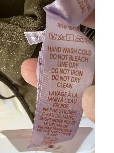 Savage X Fenty Bodysuit Green Shine Strapy Teddy Thong Mock Neck Size M