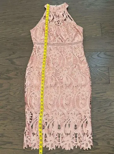 Bardot  Isa Lace Halter Dress In Vin Rose Size 8