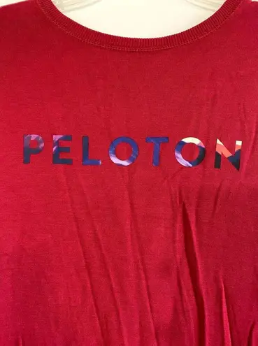 Peloton Small Top Sweatshirt Spell Out Logo Graphic Long Line Hi Lo Long Sleeve