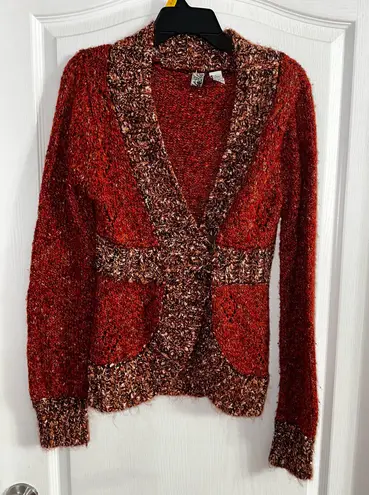 BKE Women’s Multi Colored Button Front Sweater Sz L. 7064