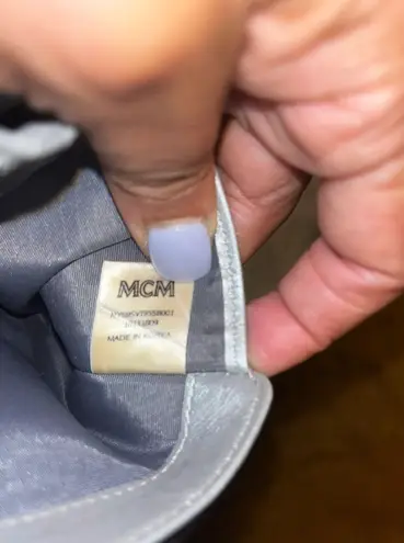 MCM Authentic Metallic Visetos Mini Zip Around Wallet