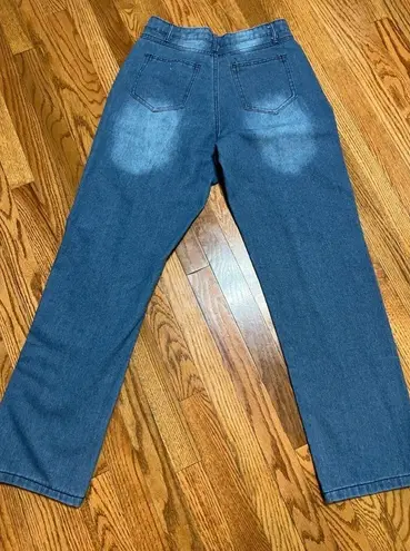 Miss Look Floral Embroidered Denim Jeans Size M