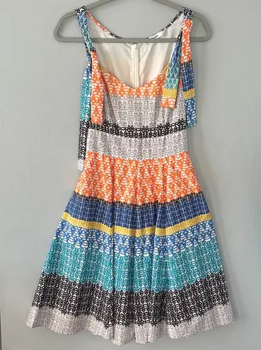 Eshakti Multicolor Striped Sleeveless Fit & Flare Midi Dress