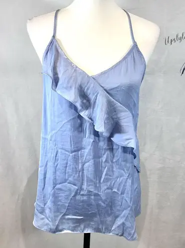 Naked Zebra  Heartbeeps periwinkle blue ruffle cross back cami tank size large