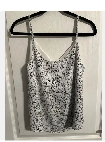 Mine NWT Sz S Fabulous Polka Dot Tank Top Cami White W Black Spots