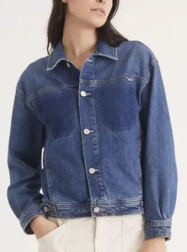 MOTHER Superior The Back Road Jacket in Running with Scissors Size Small Blue