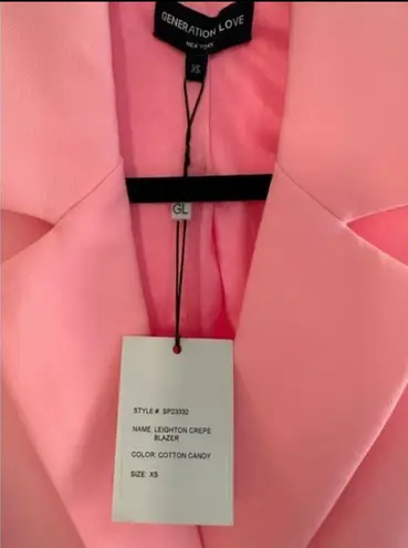 Generation Love Leighton Double-Breasted Crepe Blazer in Cotton Candy Size XS