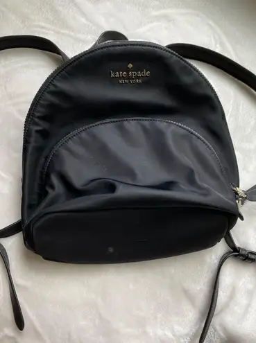 Kate Spade  Nylon Mini Backpack Leather Straps 3 Sections Travel Career GUC