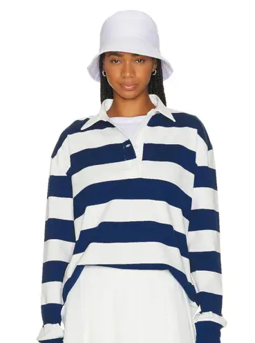 Revolve Beverly Hills Oversized Long Sleeve Rugby Tee in Navy & White