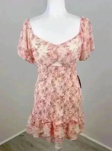 J for Justify  Floral Smocked Mini Dress Size Large NWT