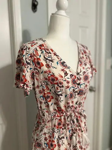 Knox Rose Floral White Red Pink Blue Dress Size XS