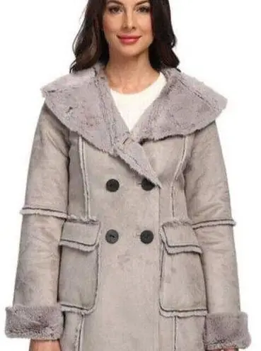 Pendleton NEW  Diana Faux Shearling Gray Coat Mid Length Warm Womens XL