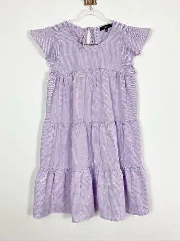 LULUS PERFECT PICNIC Gingham Tiered dress Purple