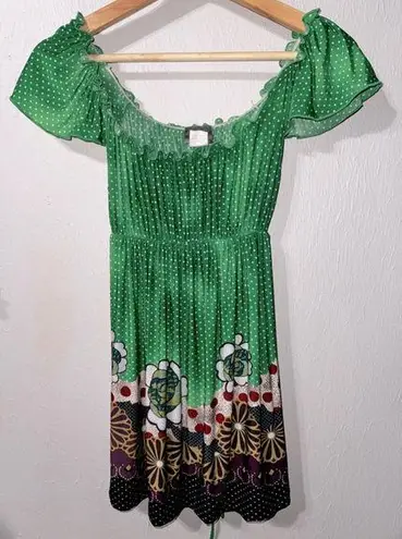 Daytrip Y2K  Green Flutter Sleeve Top Size Medium