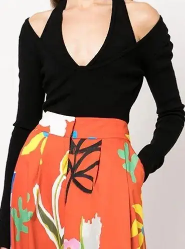 Monse Bikini Long Sleeve Knit Top Womens Size Small Merino Wool Blend NEW Black