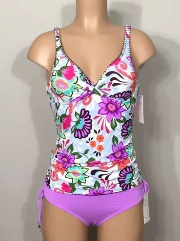 Anne cole  floral lilac tankini set. 32/34-S. NWT