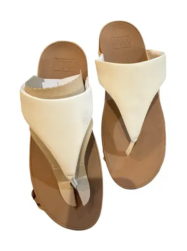 FitFlop Women's Lulu Leather Toe-Post Thong Sandals White Size 11 Resort