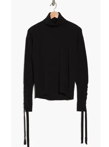 Ramy Brook Walt Turtle Neck Long Lace-Up Sleeve Top in Black, Size XS New w/Tag
