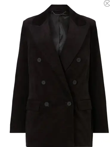 ALLSAINTS Black Adlai Corduroy Double Breasted Blazer Jacket