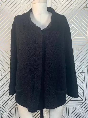 Eileen Fisher  Black Persian Cotton Crinkle Jacket‎ - Image 1