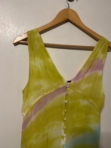 Young Fabulous and Broke  YFB Raquel Tie Dye Maxi Dress in Zest Ripple Wash Sz S