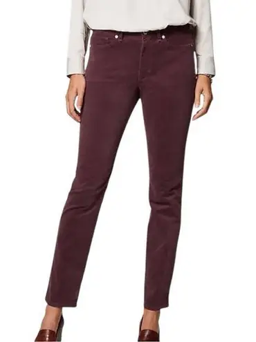 Women’s J. Jill brown burgundy slim leg corduroy pants size medium