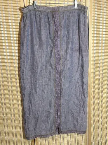 Krakerz Vintage 1990s Y2K Purple Floral Distressed Maxi Skirt Boho Festival XL