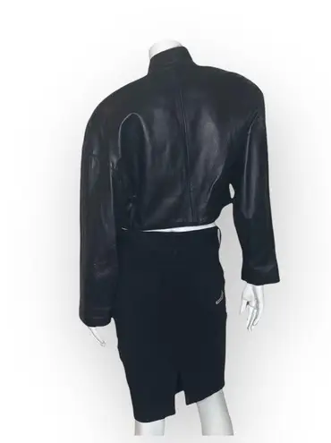 Vintage 90s: Erez x Lillie Rubin ☻︎ Whip Stitch Leather Jacket ☻︎ Gold Hardware Size M