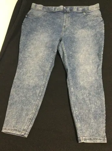Terra & Sky Women's Plus Size Denim Jeggings Pull On Acid Wash 3X (24W-26W) - Image 1