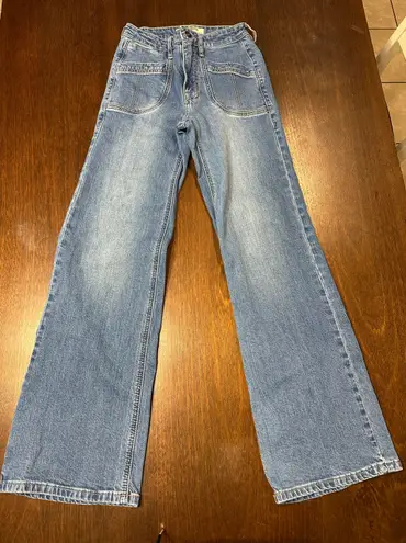 Rock & Roll Cowgirl High Rise Flare Jeans Women 25 Western Y2K Feminine Fringe