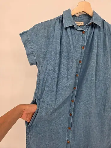 Madewell  Central Button Down Linen Blend Chambray Shirt Dress Size XXS