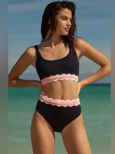 Beach Riot Harriet high waist Bottom Sweet Berry Wave, Size X-Large, $98