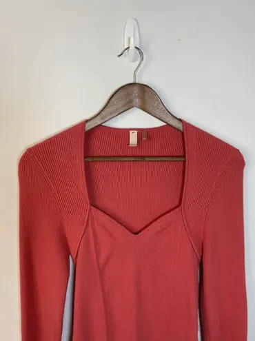 Pilcro Anthro Salmon Pink Ribbed Top Size Medium