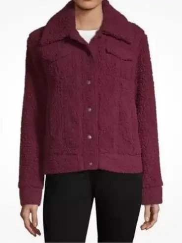 Arizona Jeans Arizona Jean Co Womens Collared Faux Fur Fleece Lined Jacket Maroon Size XL