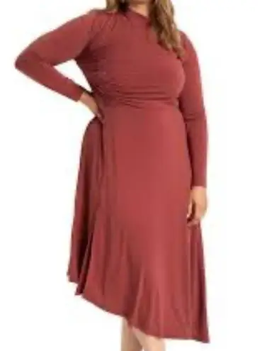 Eloquii Asymmetrical Long Sleeve Midi Dress NEW Plus Size 18