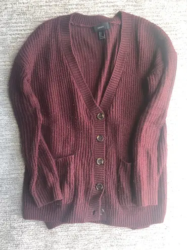 Forever 21 maroon cardigan 