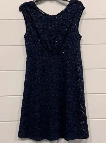 INC Navy Blue Lace Overlay Dress NEW Size 10 International Concepts Dress