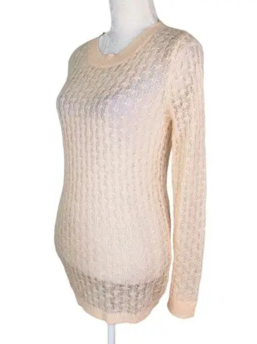 Frenchi Nordstrom Sweater M Peach Pink Blush Pointelle New Size M